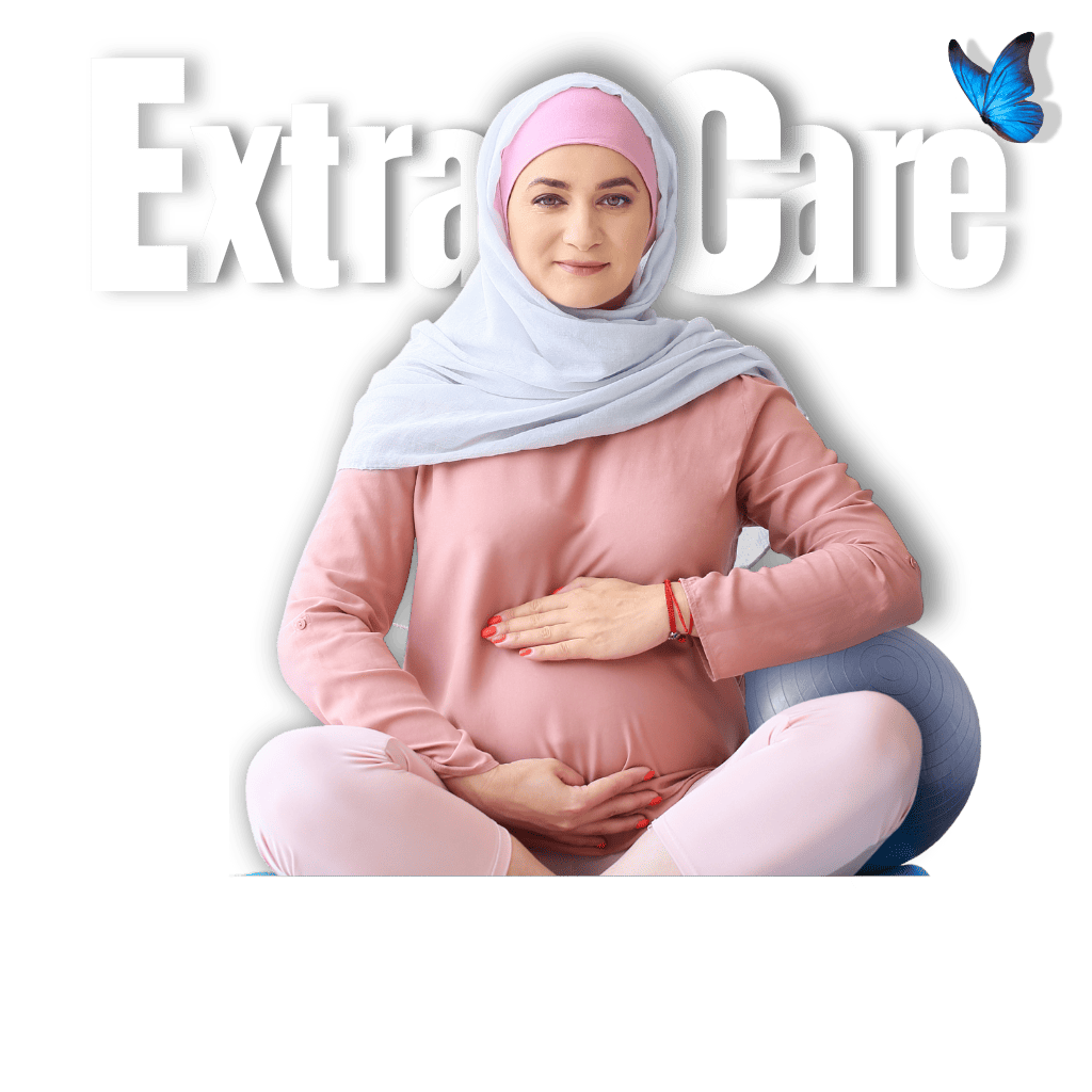 Expecting mother receiving compassionate prenatal care at a women’s health clinic in Sharjah