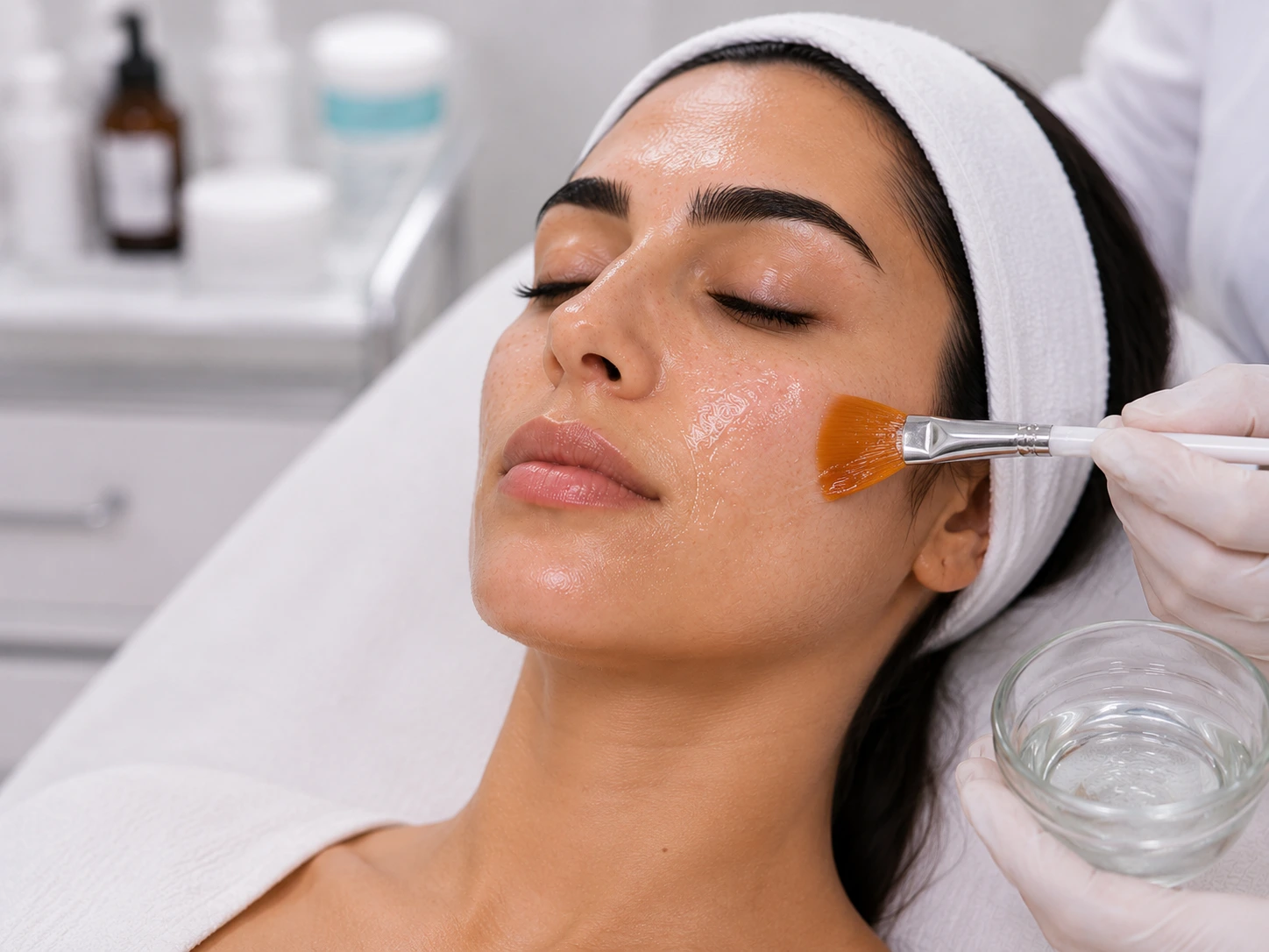 professional chemical peel treatment for skin brightening, pigmentation reduction, acne scar improvement, and facial skin rejuvenation at Shifa Al Jazeera Medical Centre Sharjah.