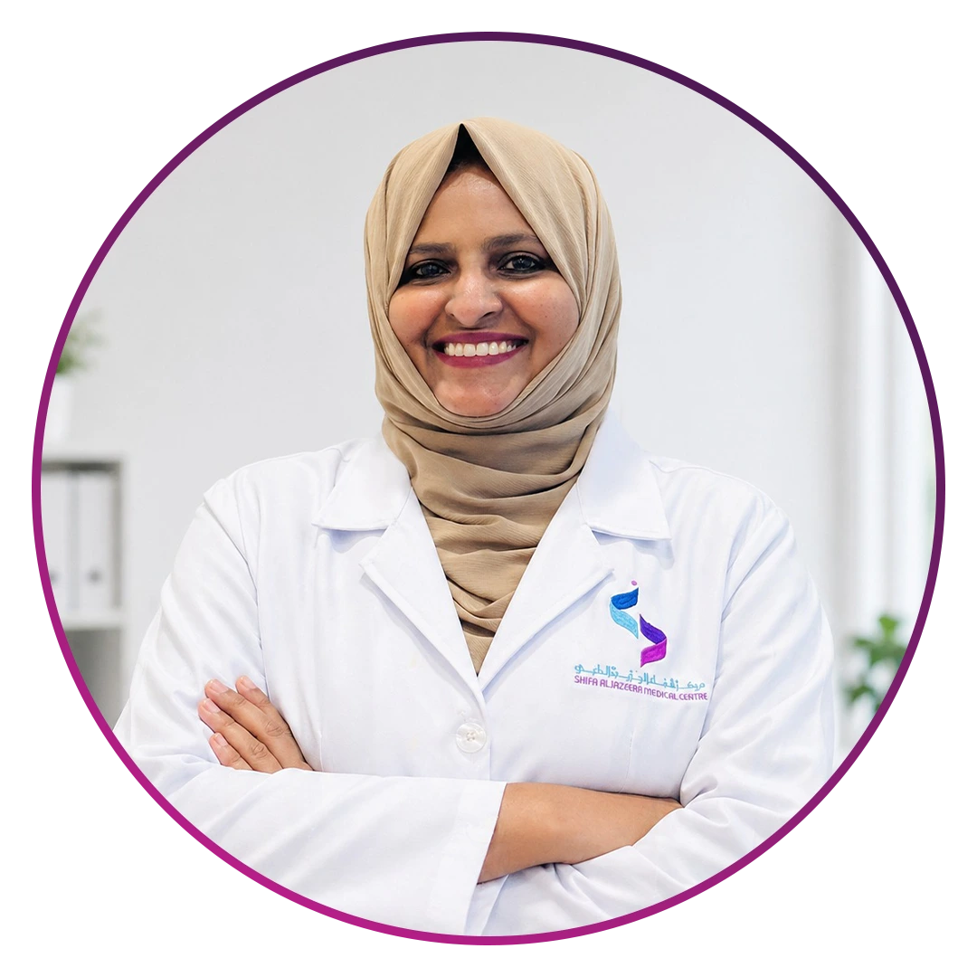 Dr Femina Valiyattil general dentist at Shifa Al Jazeera Medical Centre Muwaileh Sharjah